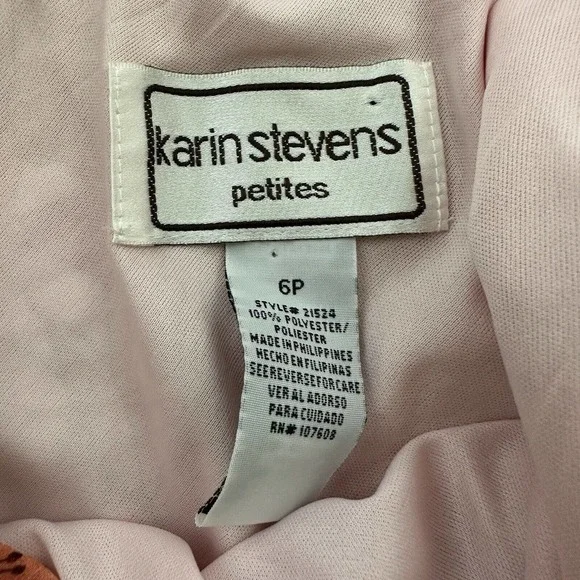 Karin Stevens Womens Vintage Y2k Slip Dress Size 6 Petite Pink Daisy Floral - Picture 5 of 9